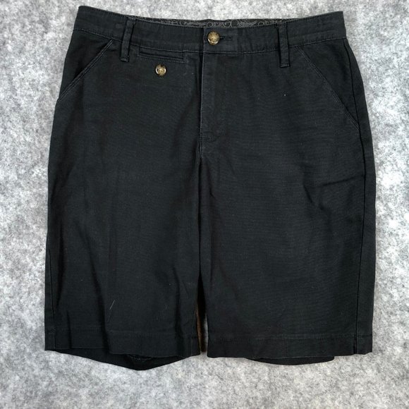Lee Shorts 6 28 Comfort Stretch Waist Black Mid Rise Bermuda Uniform Casual - Picture 1 of 9